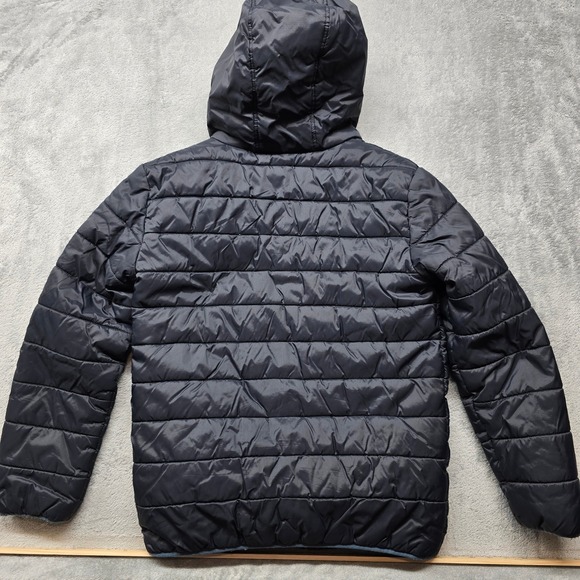 Under Armour Black Puffer Jacket Youth LG ColdGear Hooded Zip Logo - Picture 5 of 15